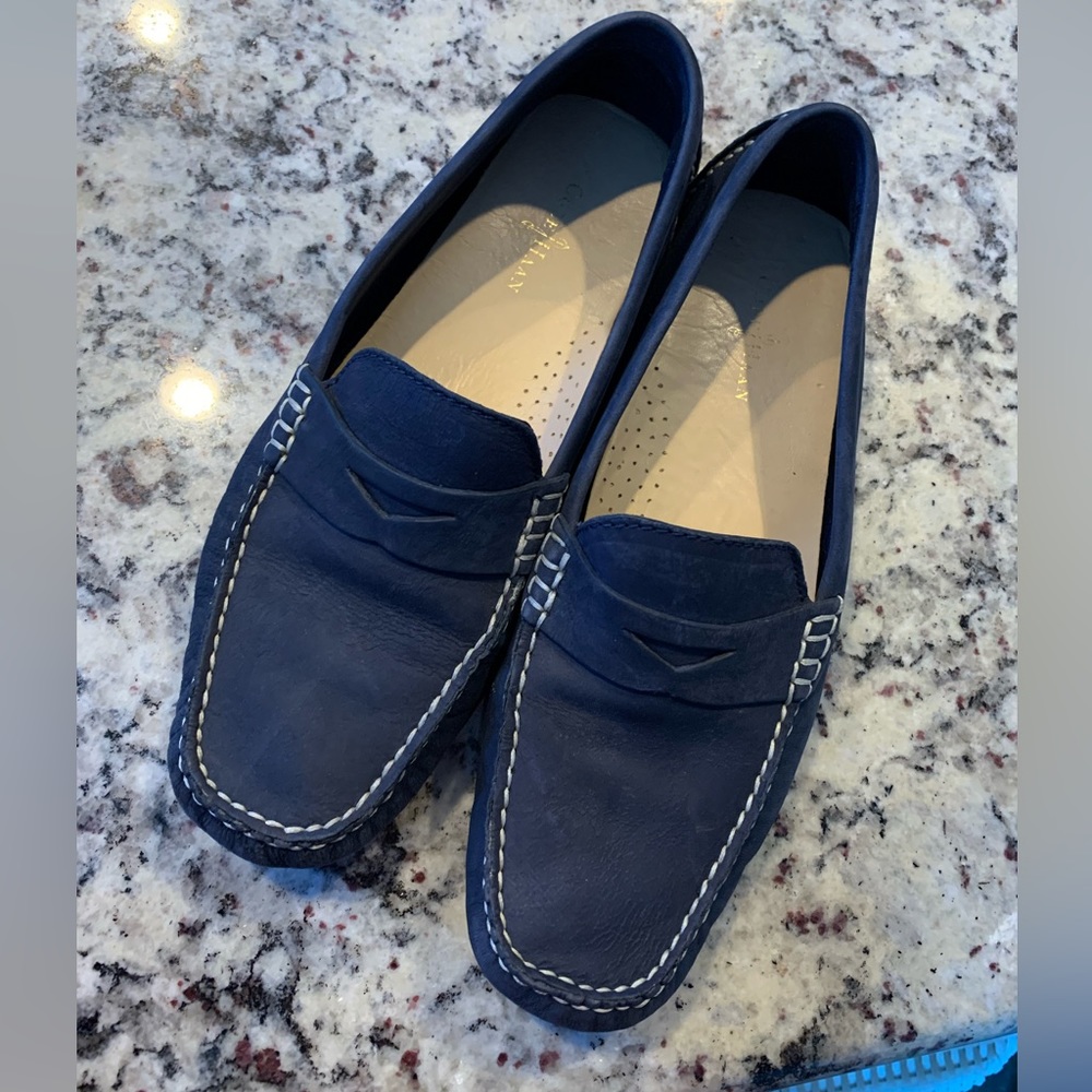 Cole Haan Navy Blue Leather Loafers